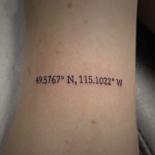 tattoo of coordinates