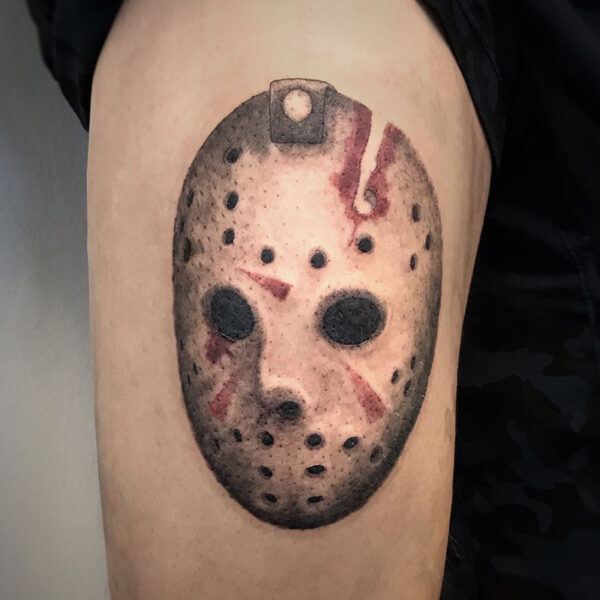 atticus tattoo, tattoo of Jason's mask