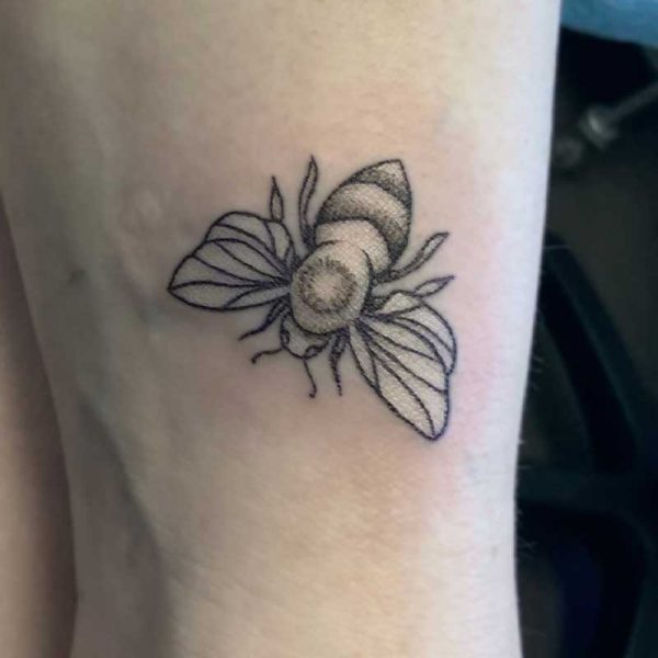 atticus tattoo, Bumble Bee Tattoo with fine lines