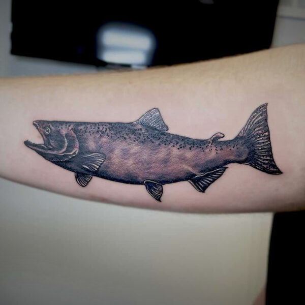 realistic tattoo of a trout