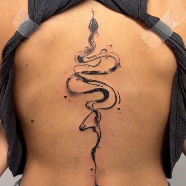 back-tattoo-black-snake