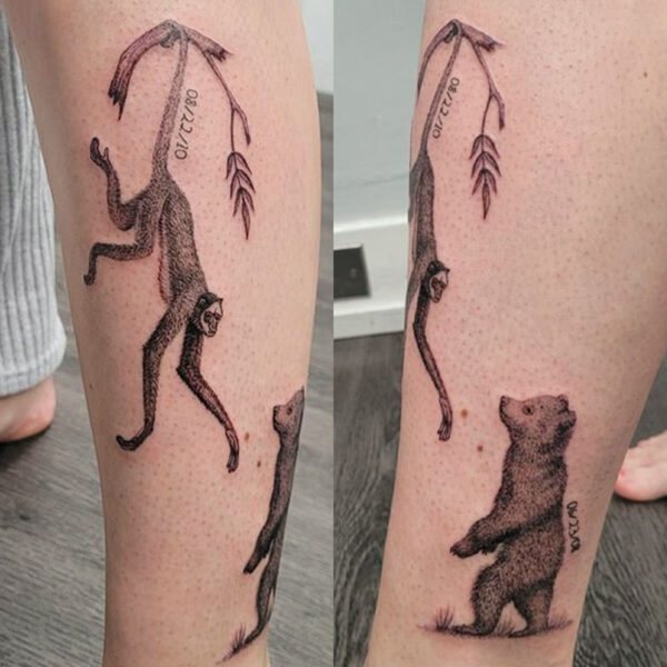 realism-tattoo-monkey-and-bear