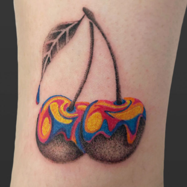 tattoo-black-cherries-rainbow-colours