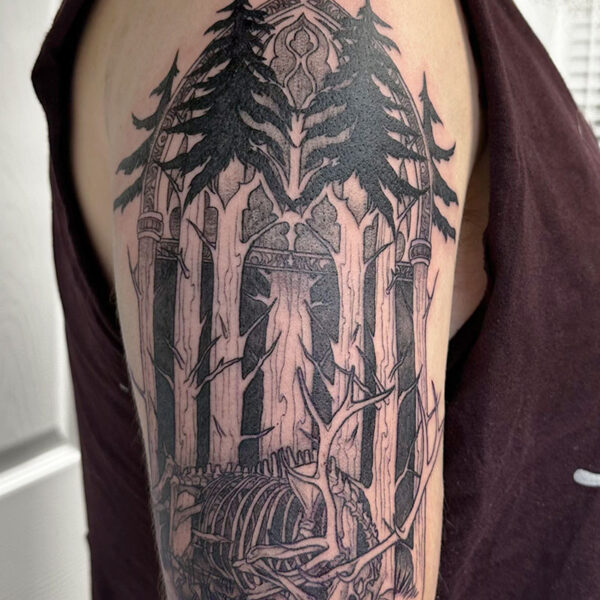 tattoo_black_forest_elk_skeleton