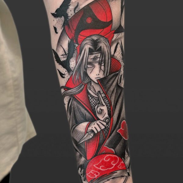 Atticus Tattoo| Anime tattoo of Itachi Uchiha, from Naruto