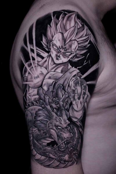Anime tattoo by Alex at Atticus Tattoo, Calgary