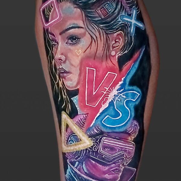 Atticus Tattoo| Neon tattoo of