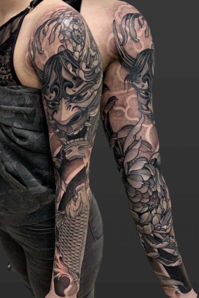 Japanese Style tattoo by Roman at Atticus Tattoo, Calgary