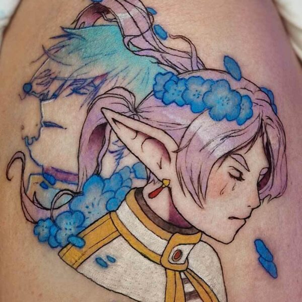 Atticus Tattoo| Anime Tattoo| Frieren: Beyond Journey's End| Tattoo of Frieren and Himmel