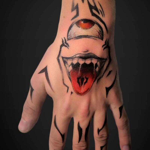 Atticus Tattoo| Anime tattoo| JJK| Jujutsu Kaisen| Sukuna's face on Yuji's hand