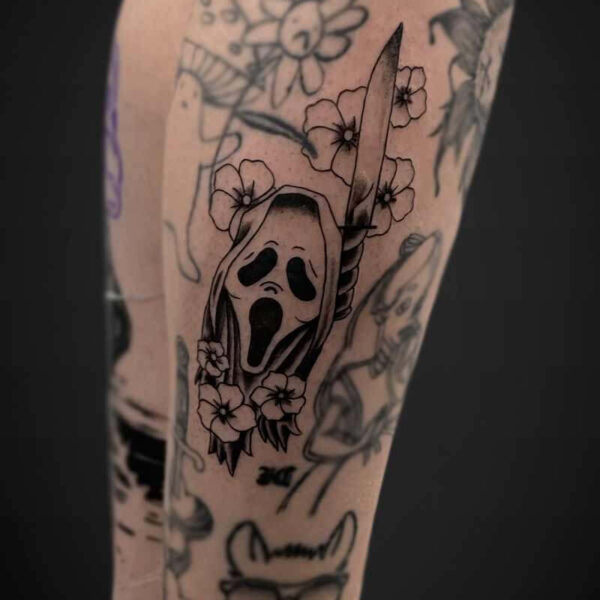 american-traditional-tattoo-ghost-face