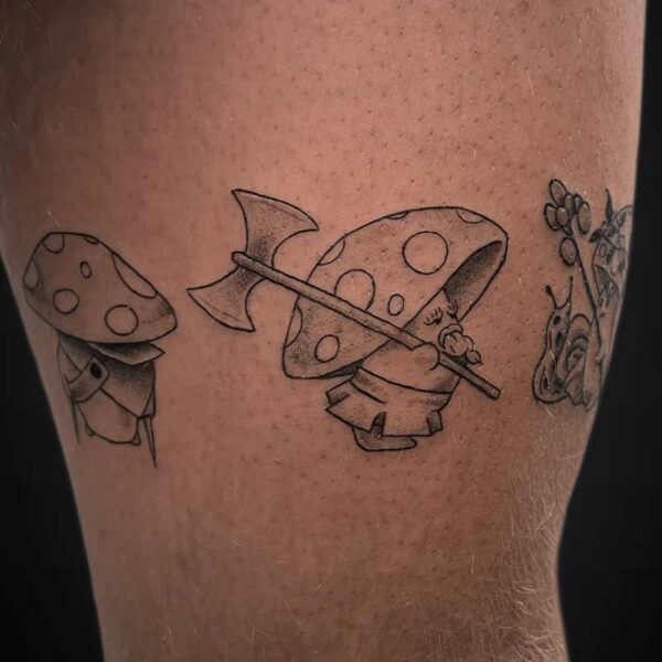 black-grey-tattoo-mushroom-warriors