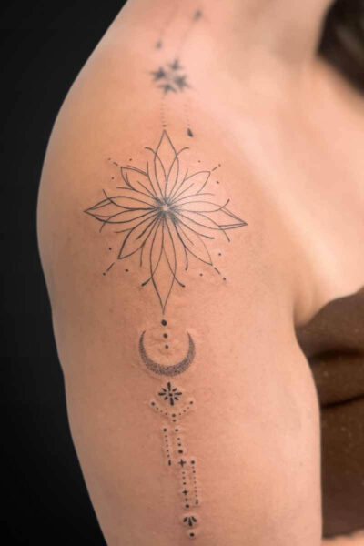 Atticus Tattoo| Fineline ornamental tattoo