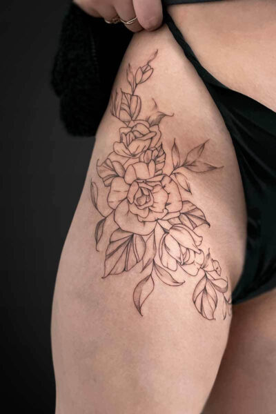 Fineline tattoo by Steph at Atticus Tattoo, Calgary