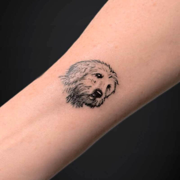 Microrealism Tattoo- Dog Portrait Atticus Tattoo| Microrealism tattoo of a dog's portrait