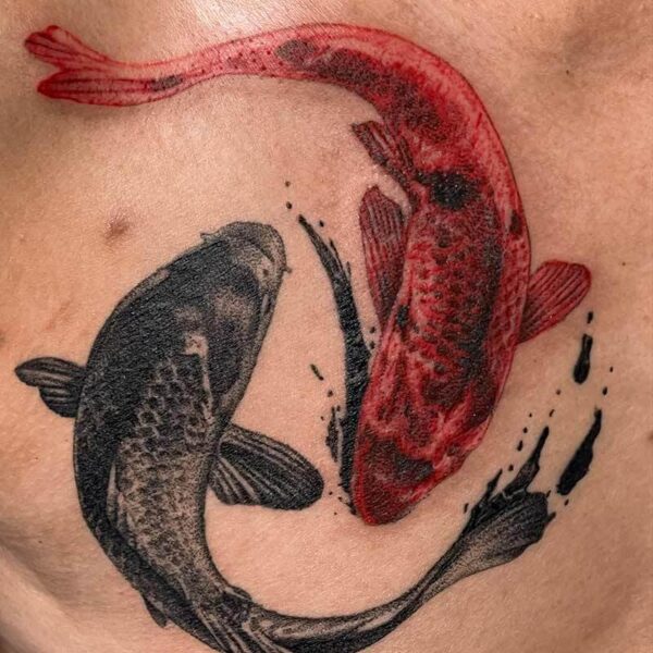 realism-tattoo-red-black-koi