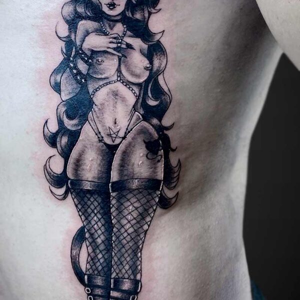 blackgrey-tattoo-demon-woman-fishnets