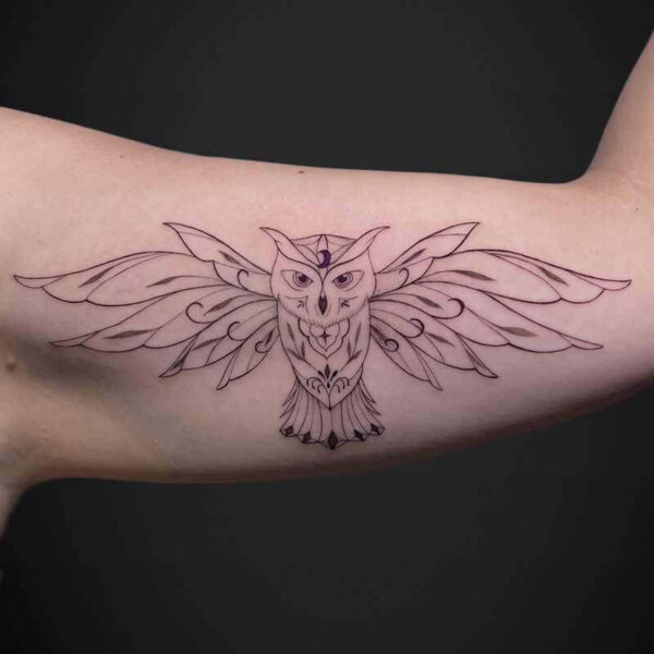 fineline-tattoo-ornamental-owl fineline-tattoo-ornamental-owl
