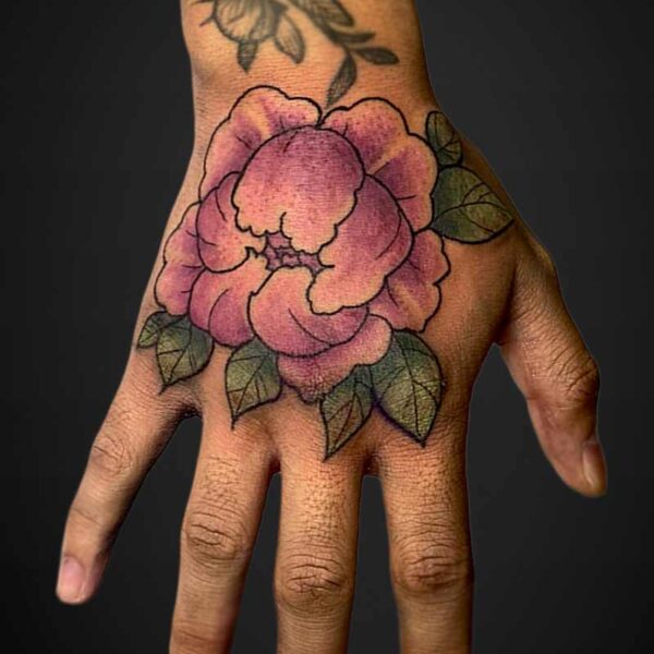 neotraditional-tattoo-peony-flower