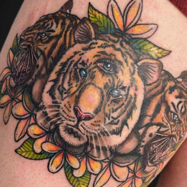 neotraditional-tattoo-three-headed-tiger