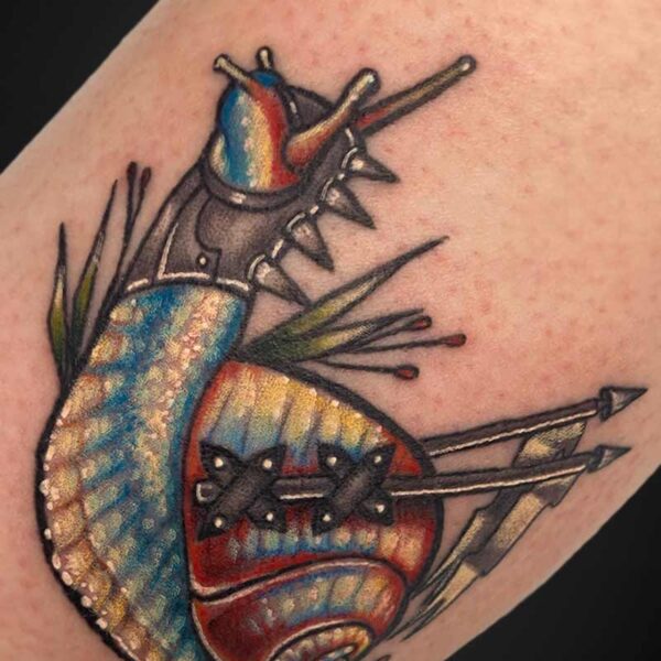 neotraditional-tattoo-warrior-snail