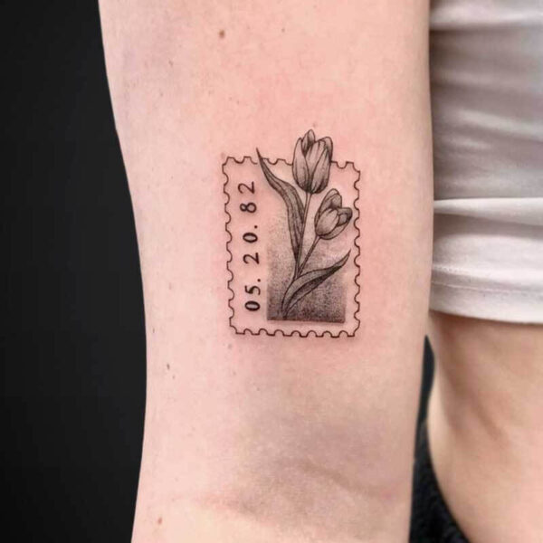 black-grey-tattoo-stamp-tulips black-grey-tattoo-stamp-tulips