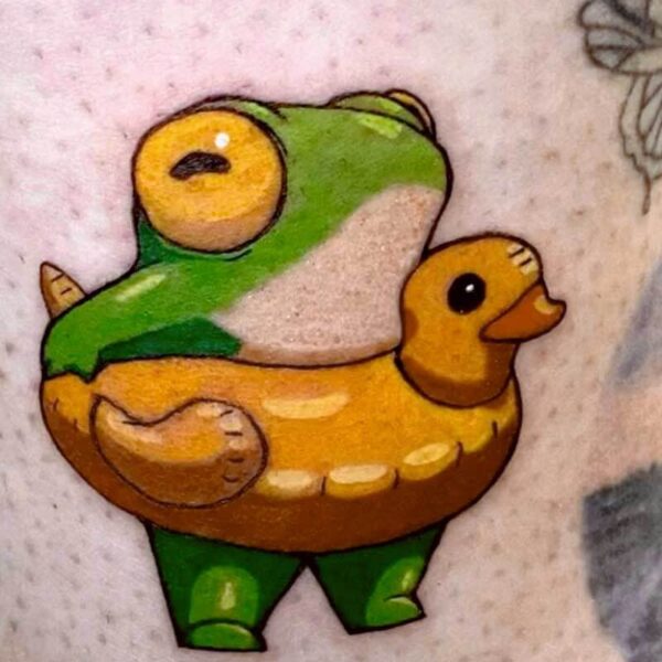 cartoon-tattoo-frog-duck-floatie cartoon-tattoo-frog-duck-floatie