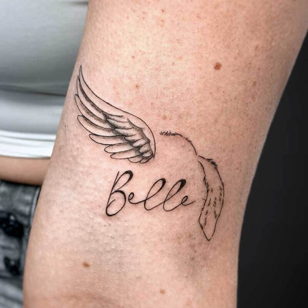 fineline-tattoo-wing-dog-name fineline-tattoo-wing-dog-name
