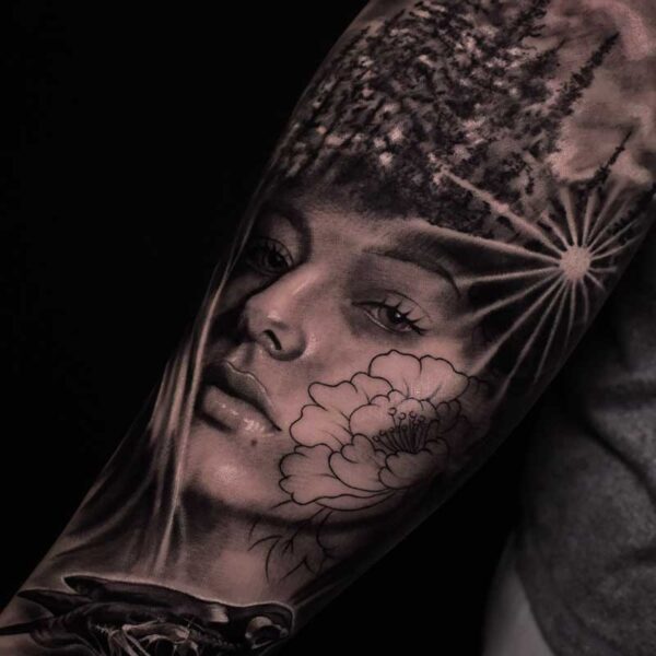 abstract-tattoo-woman-trees-flower