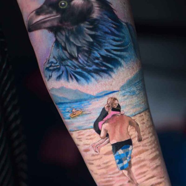 colour-realism-tattoo-raven-family