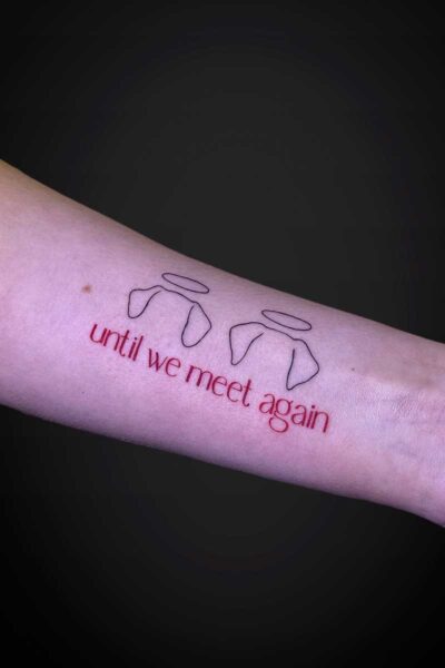 Script tattoo by Mar at Atticus Tattoo, Calgary