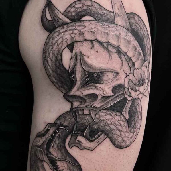japanese-tattoo-oni-mask-snake