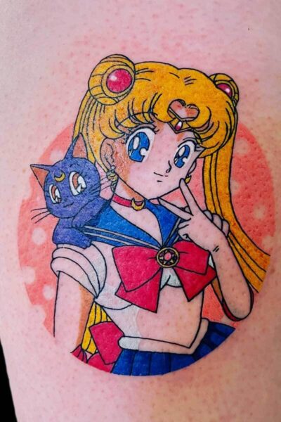 Anime tattoo by Ty at Atticus Tattoo, Calgary