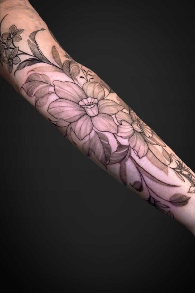 Fineline tattoo by Jessica at Atticus Tattoo, Calgary