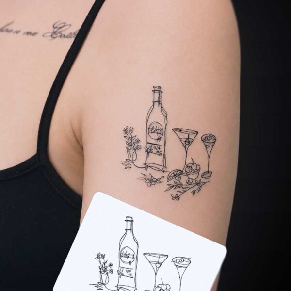 fineline-tattoo-sketch-drinks-flowers