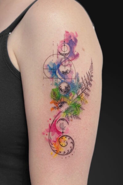 Fineline tattoo by Luu at Atticus Tattoo, Calgary
