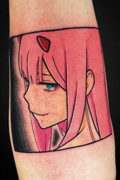 Anime tattoo by Zach at Atticus Tattoo, Calgary