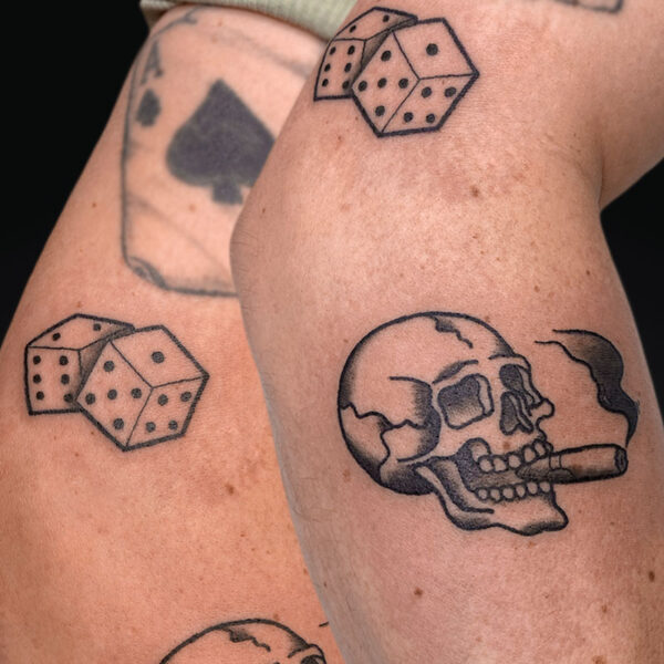 american-traditional-tattoos-skull-dice
