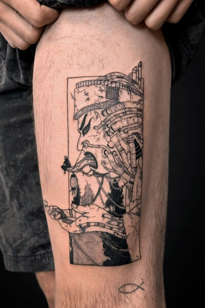Anime tattoo by Olha at Atticus Tattoo, Calgary