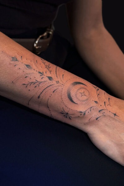 Fineline tattoo by Mar at Atticus Tattoo, Calgary