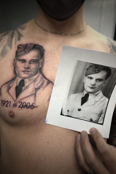 Portraits tattoo by Simon at Atticus Tattoo, Calgary