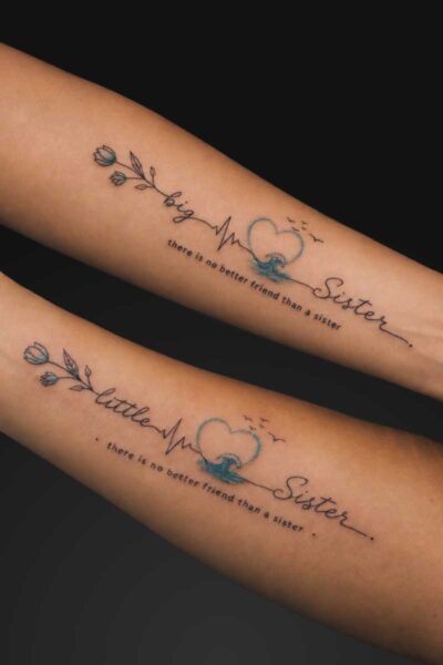 Script tattoo by Sara at Atticus Tattoo, Calgary